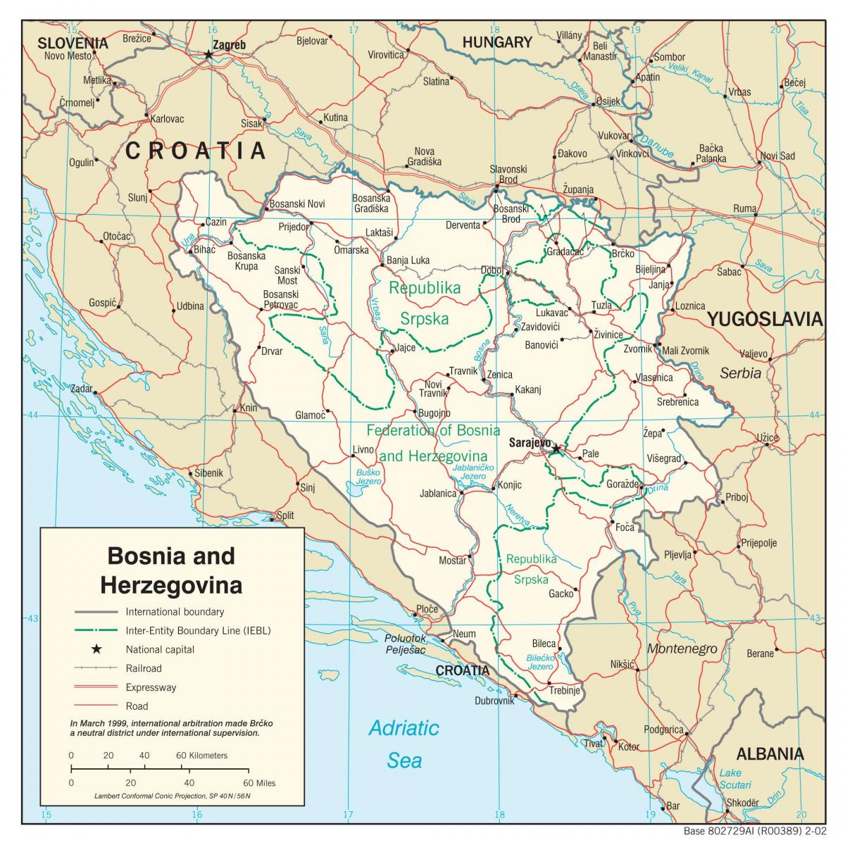 बोस्निया-हर्जेगोविना के नक्शे