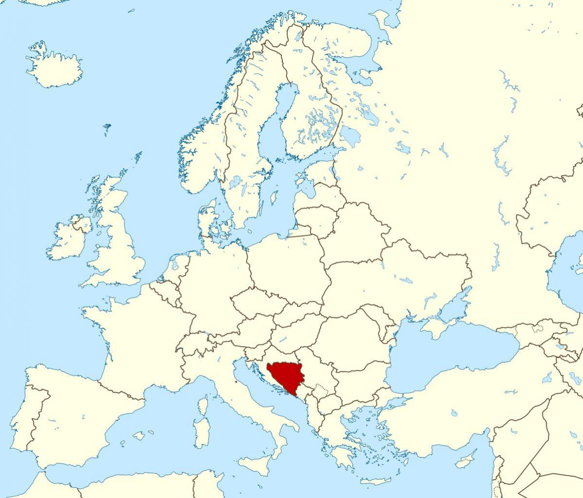 नक्शा बोस्निया के स्थान पर दुनिया