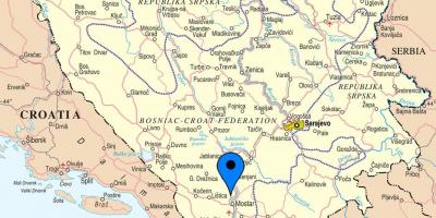 नक्शे के mostar, बोस्निया हर्जेगोविना