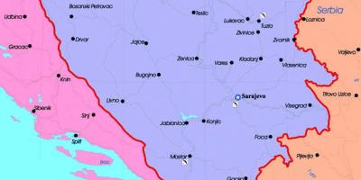 बोस्निया और हर्जेगोविना राजनीतिक नक्शा