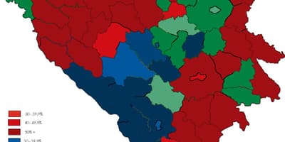 बोस्निया धर्म का नक्शा